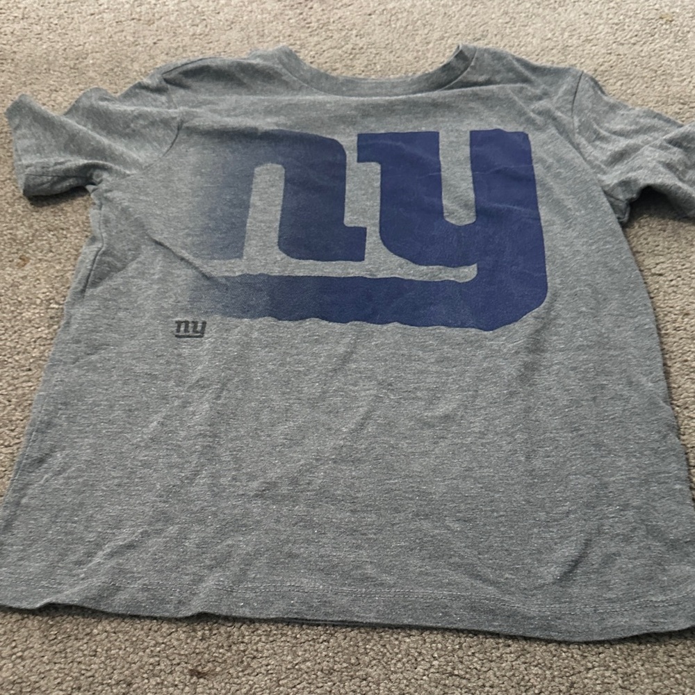 Boy’s Gray T-Shirt with Blue NY Giants Logo